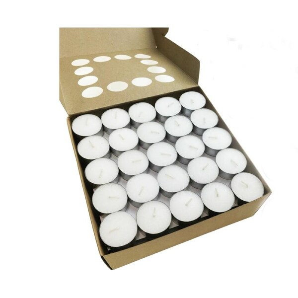 100pcs TEA LIGHT CANDLES 4 Hour Burn Tealight Wedding Smokeless Crystal Wax BULK