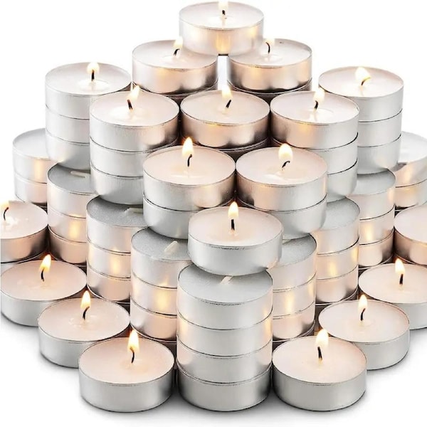 600pcs TEA LIGHT CANDLES 4 Hour Burn Tealight Wedding Smokeless Crystal Wax BULK