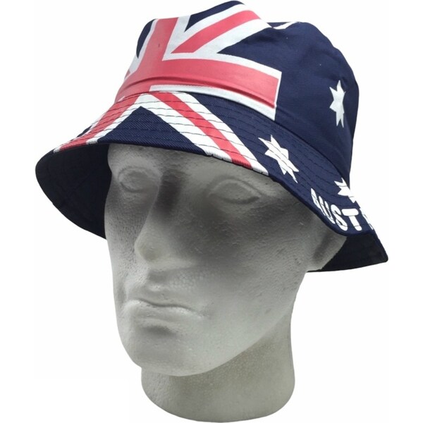 AUSTRALIA FLAG BUCKET HAT Adult Australian Day Aussie Summer Sun Cap Brim