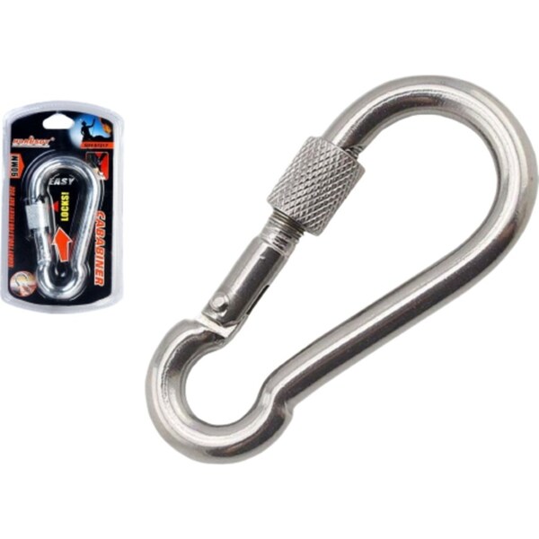 90mm Stainless Steel CARABINER Clip Hook Lockable Mountain Climbing