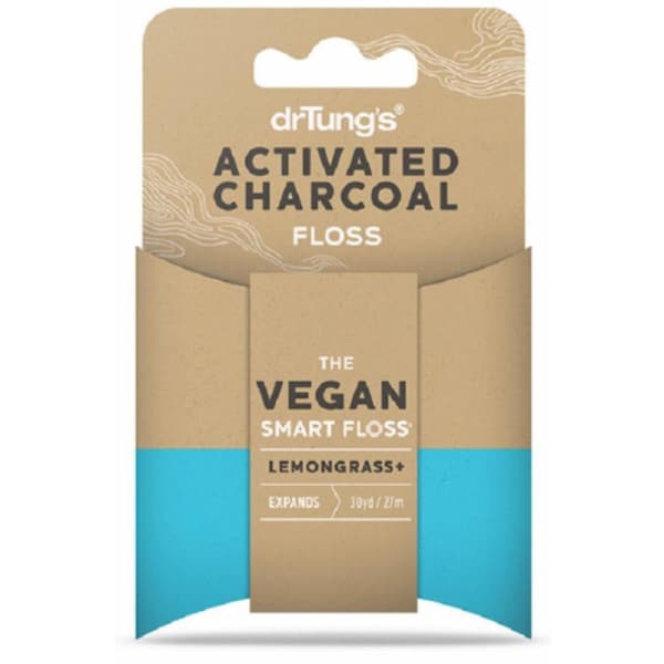 Dr Tung's 27m Vegan Smart Tooth Floss Teeth Cleaner Activated Charcoal