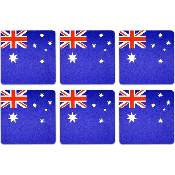 6pcs AUSTRALIA FLAG COASTERS Placemat Table Drinks Wine Beer Holder Souvenir