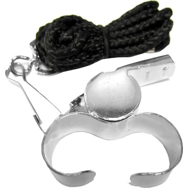 Summit Brass Finger Grip Sports Whistle w Lanyard Professional Referee Match Training