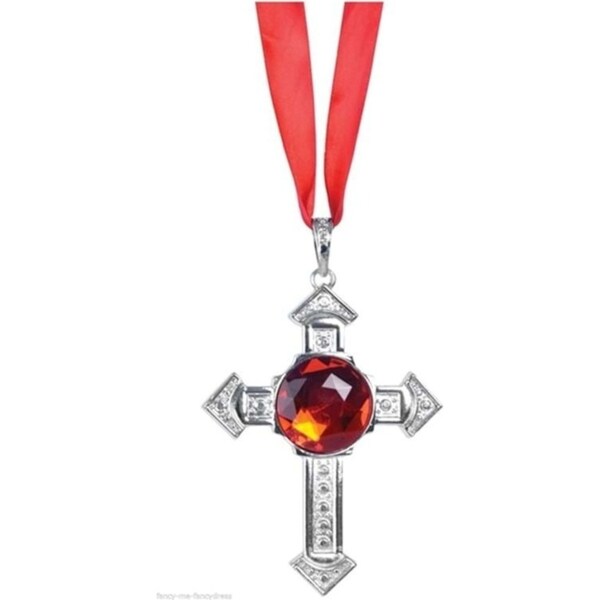 VAMPIRE NECKLACE Medallion Halloween Punk Star Costume Gothic Cross