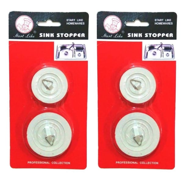 4x BATH AND SINK PLUGS Basin Bath Stopper Chrome Rubber 42mm 54mm