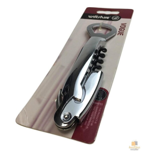 WILTSHIRE Waiter's Friend Corkscrew Wine Bottle Opener Tool Stainless W3082