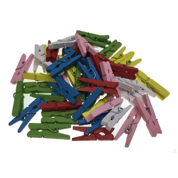 600pcs MINI WOODEN PEGS Natural Craft Baby Shower Clothes Pin Scrapbook 35mm