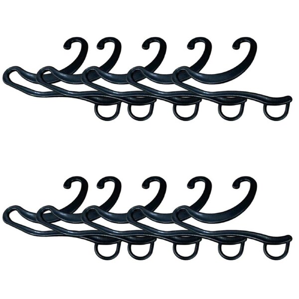 10x Socks Hangers Plastic Sock Hook Retail Display Front Hang Bulk - Black