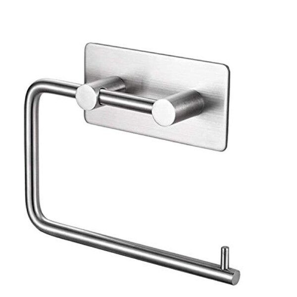 Toilet Paper Holder, Self Adhesive Wall Mount Toilet Roll Paper Holders Towel Hanger for Bathroom Kitchen