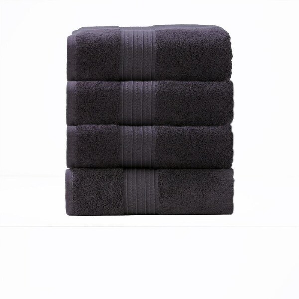 Renee Taylor Brentwood 650 GSM Low Twist 4 Piece Bath Towel Carbon