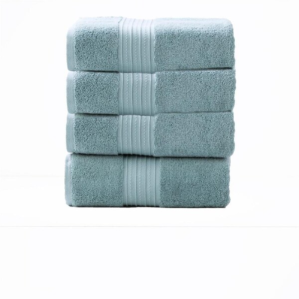 Renee Taylor Brentwood 650 GSM Low Twist 4 Piece Bath Towel Gray Mist