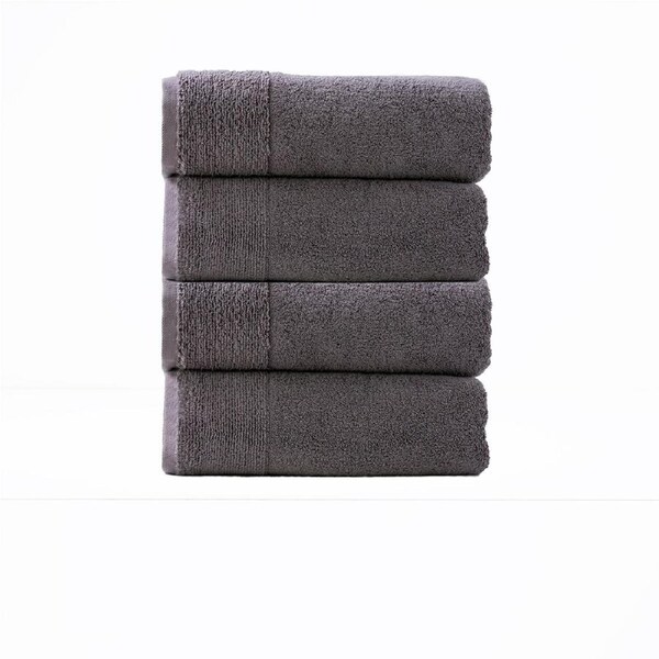 Renee Taylor Aireys 650 GSM Zero Twist 4 Piece Bath Towel Nickel