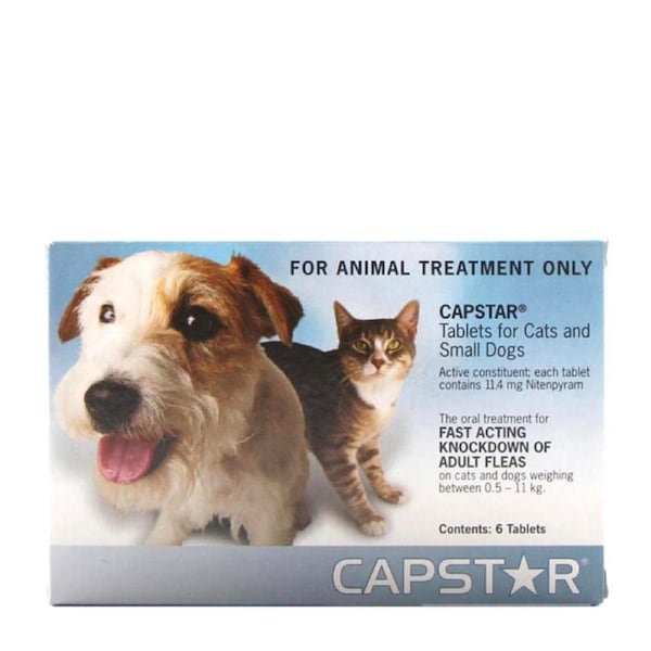 Capstar for Dogs & Cats 0.5-11 kgs - 6 Pack (1 Box) - Blue - Flea Control Tablet