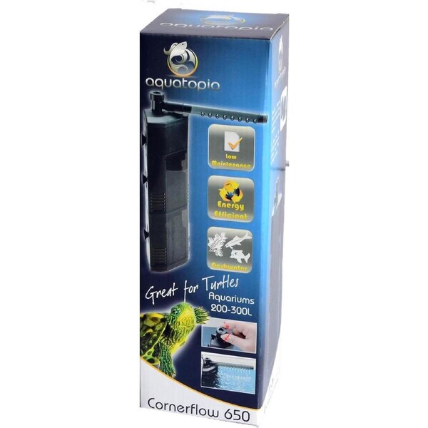 Corner Flow Internal Aquarium Filter 650 - Fish Tanks 200-300 Litres (Aquatopia)