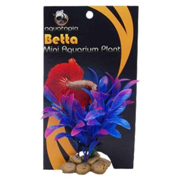Purple & Blue Betta Mini Aquarium Plant for Siamese Fighting Fish Tanks & Bowls