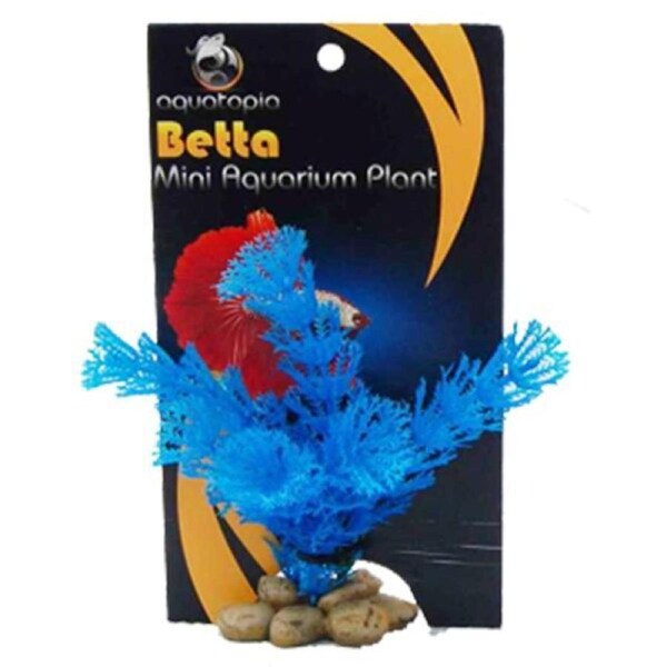 Blue Fine Leaf Betta Mini Aquarium Plant for Siamese Fighting Fish Tanks & Bowls
