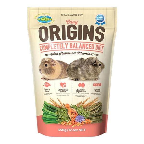 Vetafarm 350g Cavy Origins Guinea Pig Food - Compelety Balanced Diet Pellets