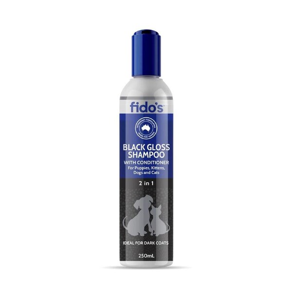 Fido's Black Gloss Shampoo with Conditioner 250ml for Dogs, Cats, Puppies & Kittens