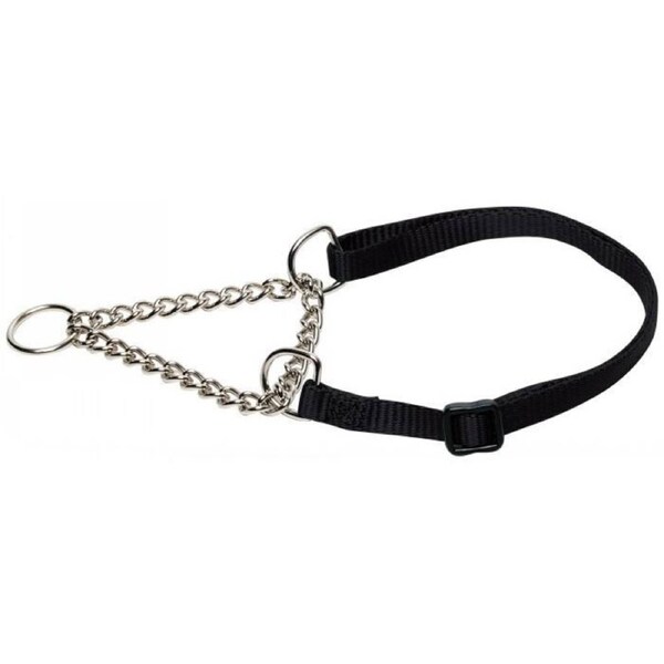 Adjustable Semi Choke Dog Training Collar - 19mm x 30-51cm - Black (Prestige Pet)
