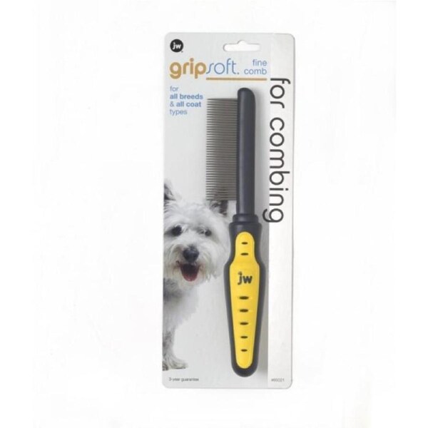 Fine Comb for Dogs - JW Gripsoft Pet Grooming Tool