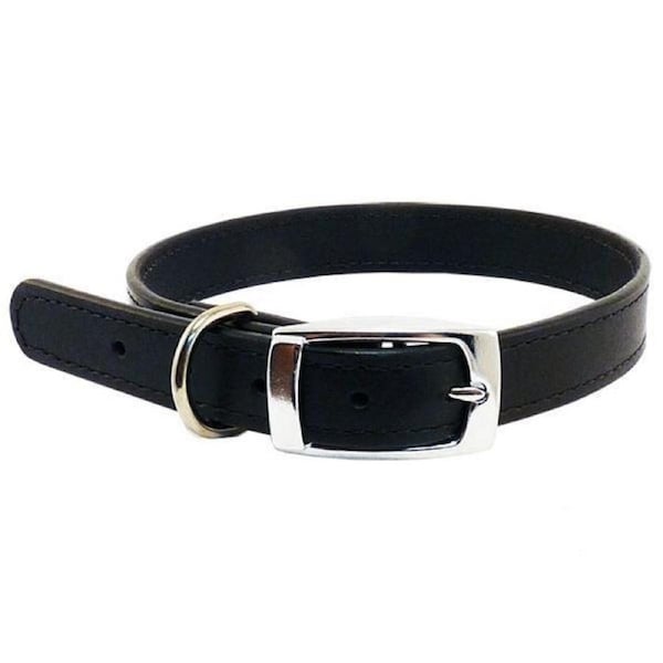 Beau Pets 35cm Black Leather Dog Collar - Australian Made