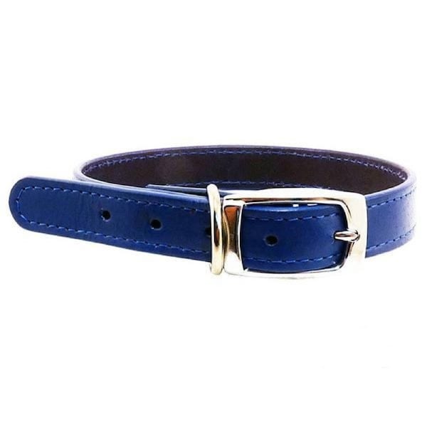 Beau Pets 35cm Blue Leather Dog Collar - Australian Made