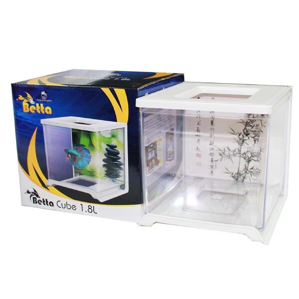 Betta Cube Siamese Fighting Fish Tank (1.8 Litres) Aquatopia