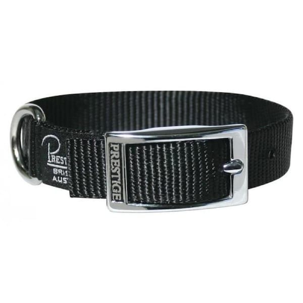 Black Nylon Dog & Puppy Collar - 19mm x 30cm (Prestige Pet Collar)