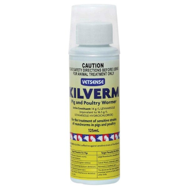 Vetsense KILVERM Poultry Bird Wormer for Chickens - 125ml