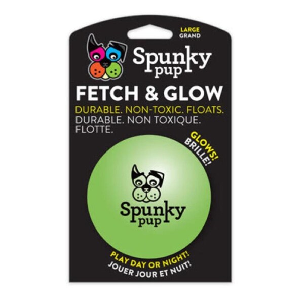 Glow in the Dark Fetch & Glow Ball Dog Toy - Large (9cm) (Spunky Pup)