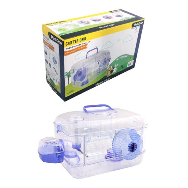 Critter Crib Mouse Habitat - 1 Level - 40L X 27W X 27cmH - Purple (Pet One)