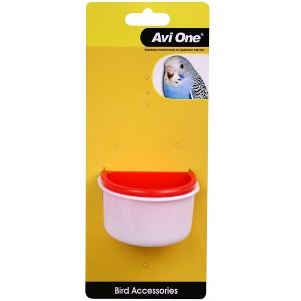 Plastic D Shape Bird Feeder Cup 2 Pack - Small (7.1cm & 7.5cm) (Avi One)