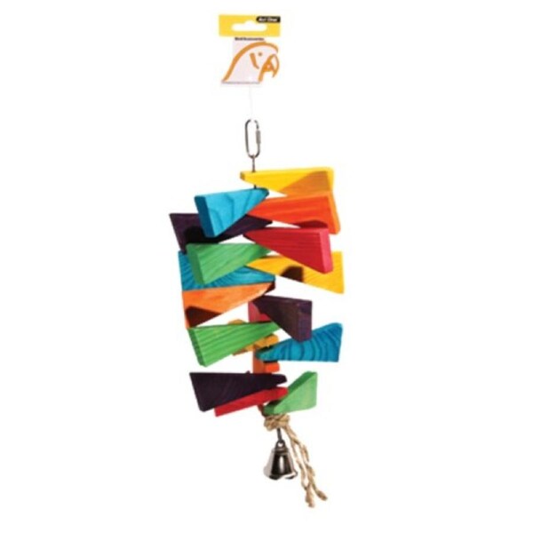 Avi One Parrot Toy Wooden Steps with Bell - 16x38cm