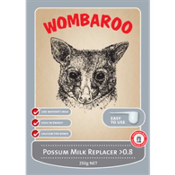 Possum Milk Replacer >0.8 - 250 Gram - Dense Fur Possums & Glider Joeys (Wombaroo)