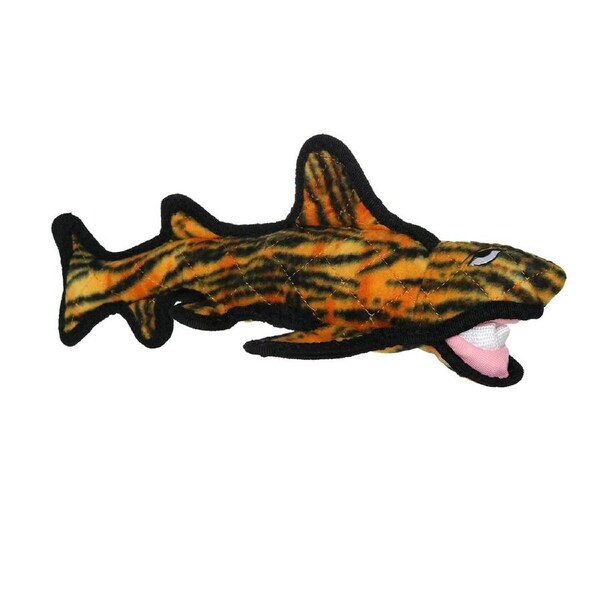 Tuffy Tiger Shark Ocean Creature Soft Strong Tough Toy for Dogs & Puppies