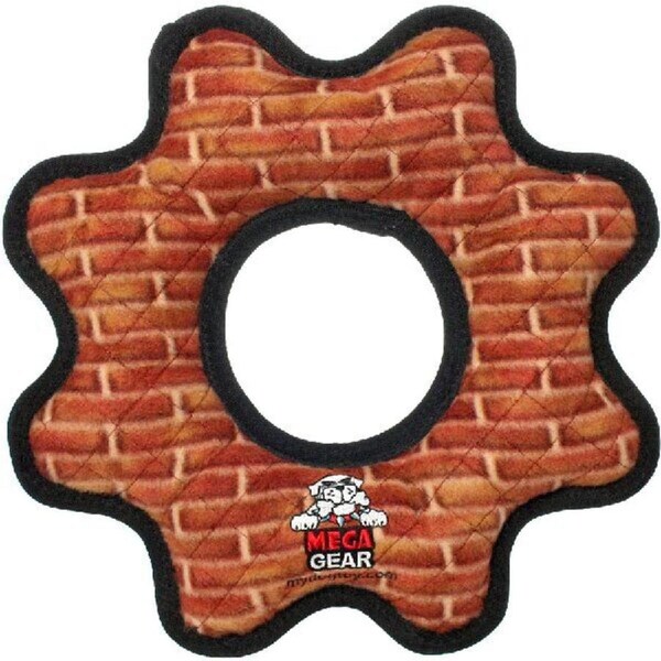 Tuffy Mega Gear Ring Brick Soft Strong Tough Toy for Dogs & Puppies