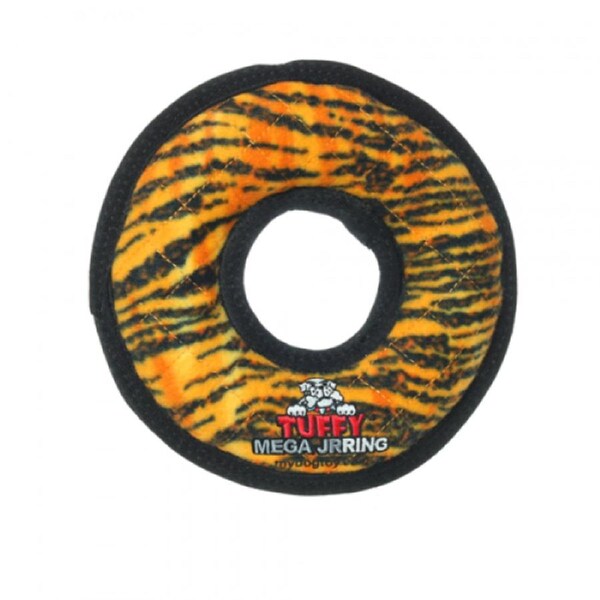 Tuffy Mega Junior Ring Tiger Colour Soft Strong Tough Toy for Dogs & Puppies