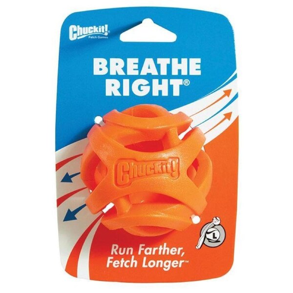 ChuckIt! Large Single Breathe Right Fetch Dog & Puppy Ball Toy for Large Breeds (Chuck It)