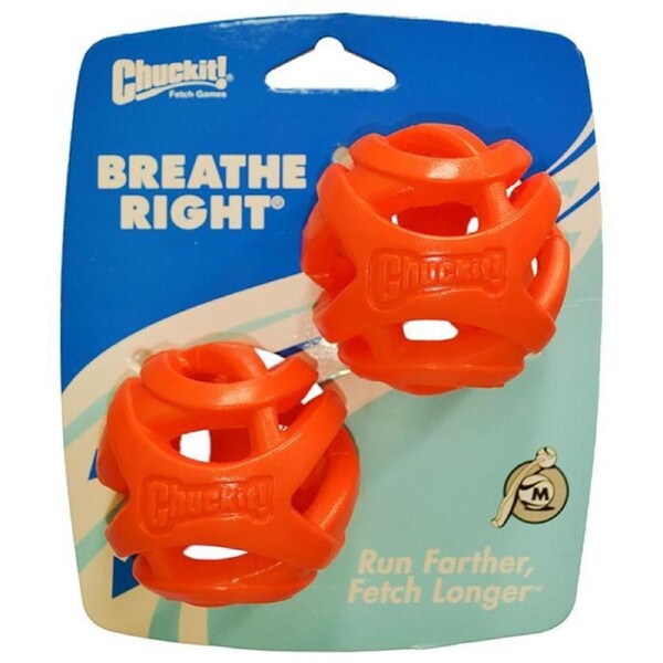 ChuckIt! Medium 2 Pack of Breathe Right Fetch Dog & Puppy Ball (Chuck It)
