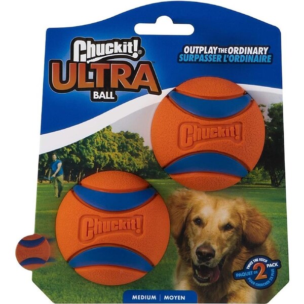 Ultra Medium Chuck It Dog & Puppy Ball 2 Pack - 6cm (ChuckIt)