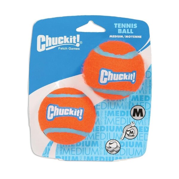 Fantastic Medium Chuck It Tennis Ball for Dogs 2 Pack - Red & Blue - 6cm (ChuckIt)