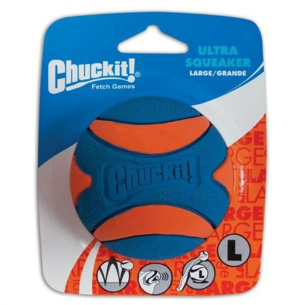 ChuckIt! Large 7.5cm Single Ultra Squeaker Dog & Puppy Ball Toy (Chuck It)
