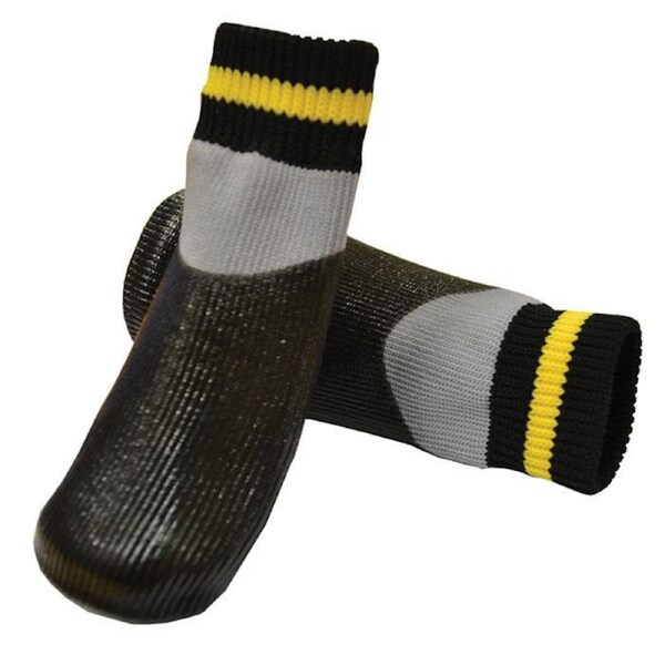 Black Small Non-Slip Water Proof Dog Socks - Pack of 4 Pet Socks (3.2x8cm) S