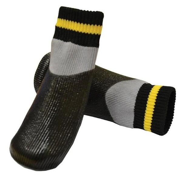 Black 3X-Large Non-Slip Water Proof Dog Socks - Pack of 4 Pet Socks (6.6x15cm) XXXL