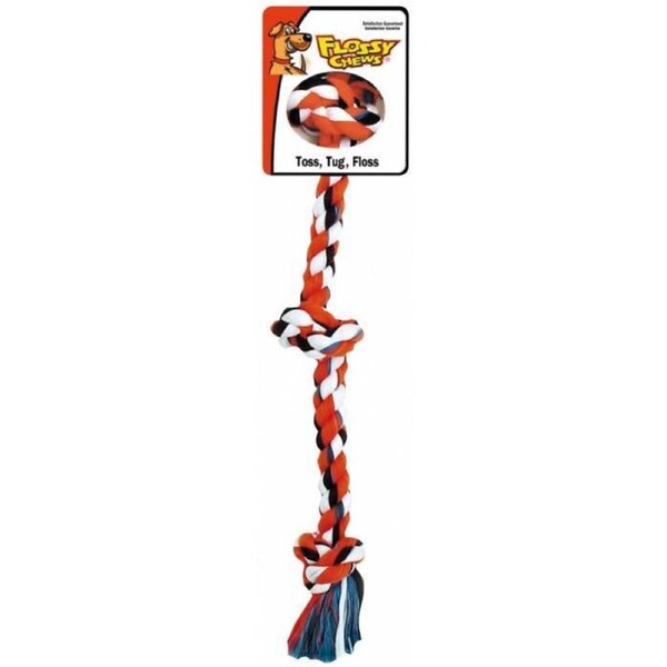 Three Knot Flossy Chews Dog Rope Toy - Large (63cm) (Mammoth)