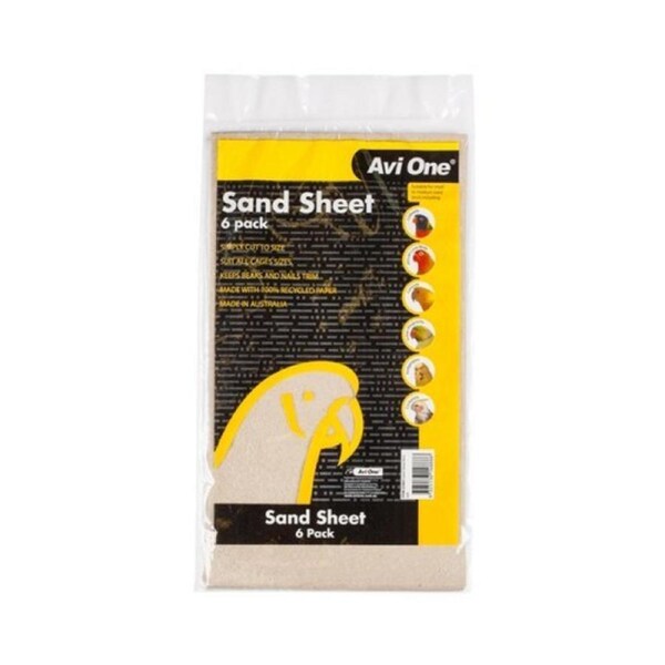 6 Pack of Bird Sand Sheets 41cm x 23cm for Bird Cages (Avi One)