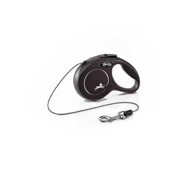 Flexi Black X-Small 3 Meter Classic Cord Retractable Dog Lead for Small Dogs & Puppies