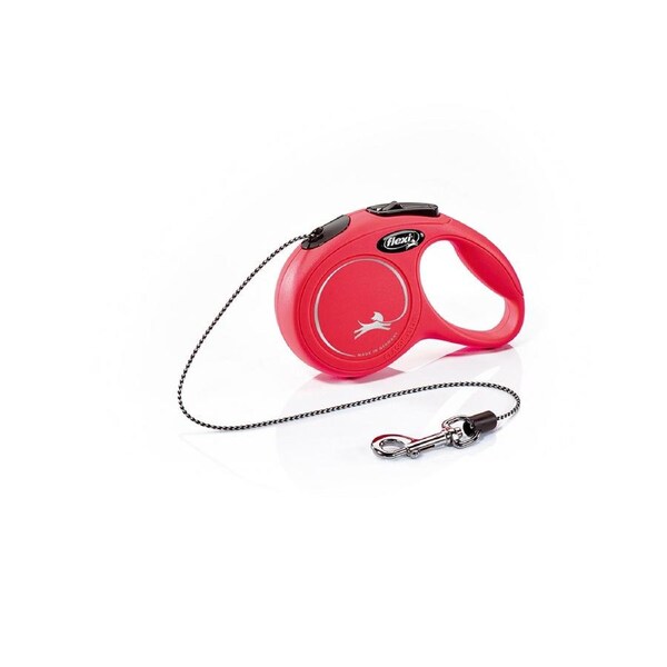 Flexi Classic Cord Red X-Small 3 Meter Retractable Dog Lead for Small Dogs & Puppies