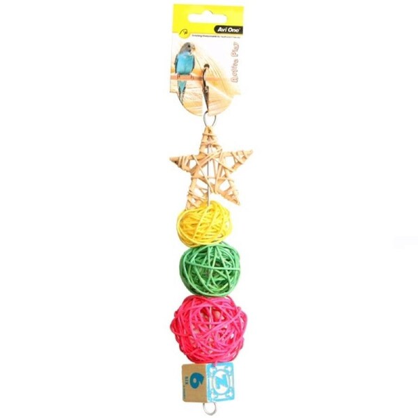Rattan Star And Balls 27cm Bird Toy (Avi One)