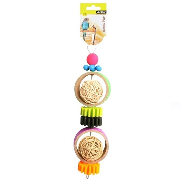 Rattan Balls With Plastic Disc 27cm Bird Toy (Avi One)